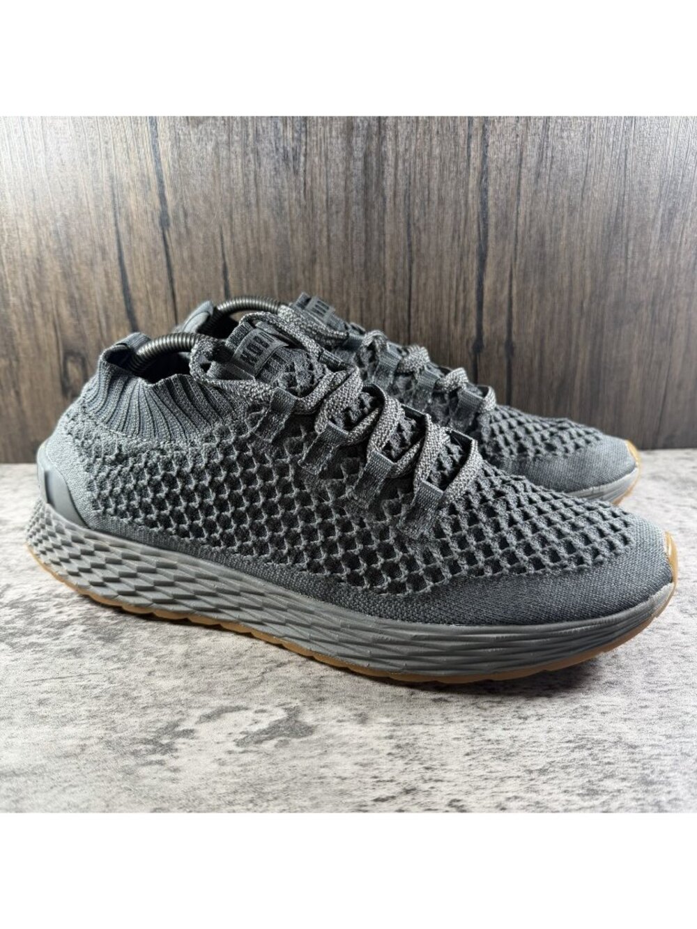 NOBULL Diamond Knit Runner Black Gray Running Athletic Shoes Mens 11 Wmns 12.5